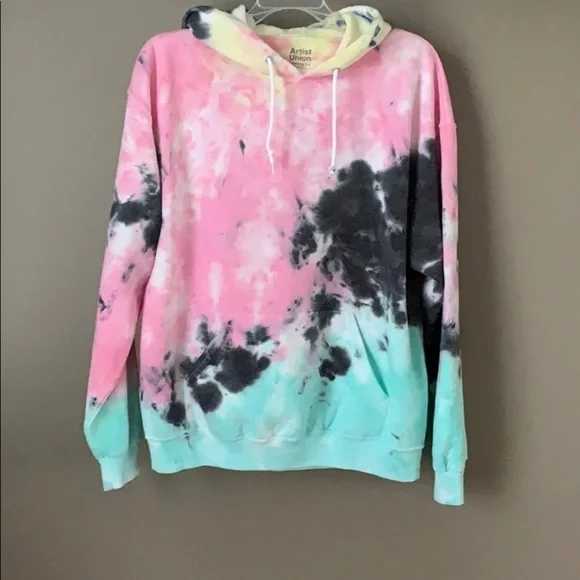 ARTIST Union Tie Dye Hoodie Sweatshirt - Picture 2 of 12